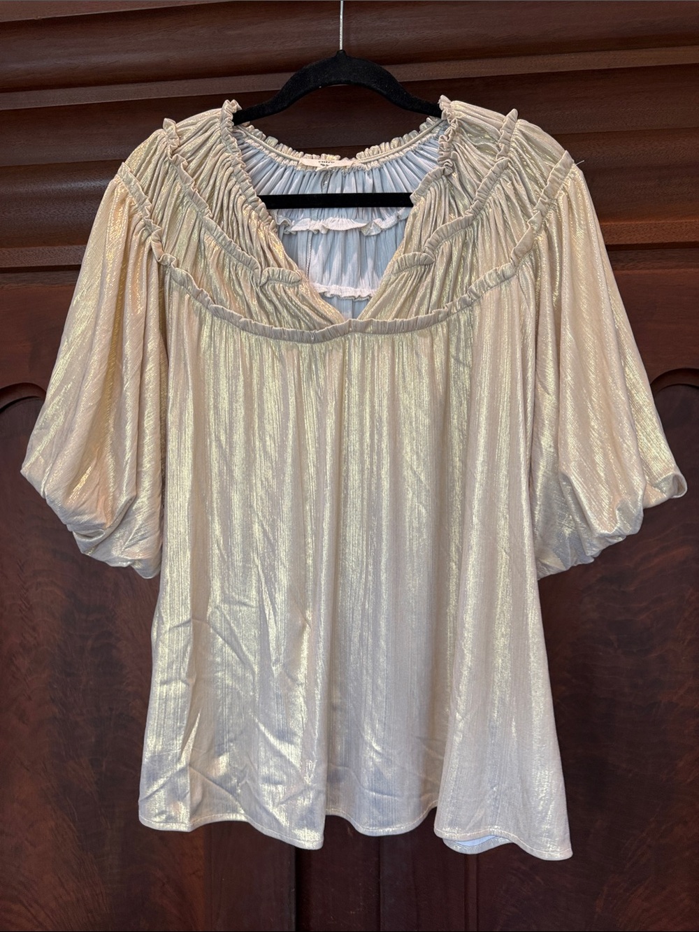 Entro metallic flowy blouse
